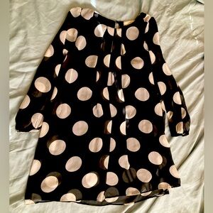 Dressy Black & White Polka Dot Top